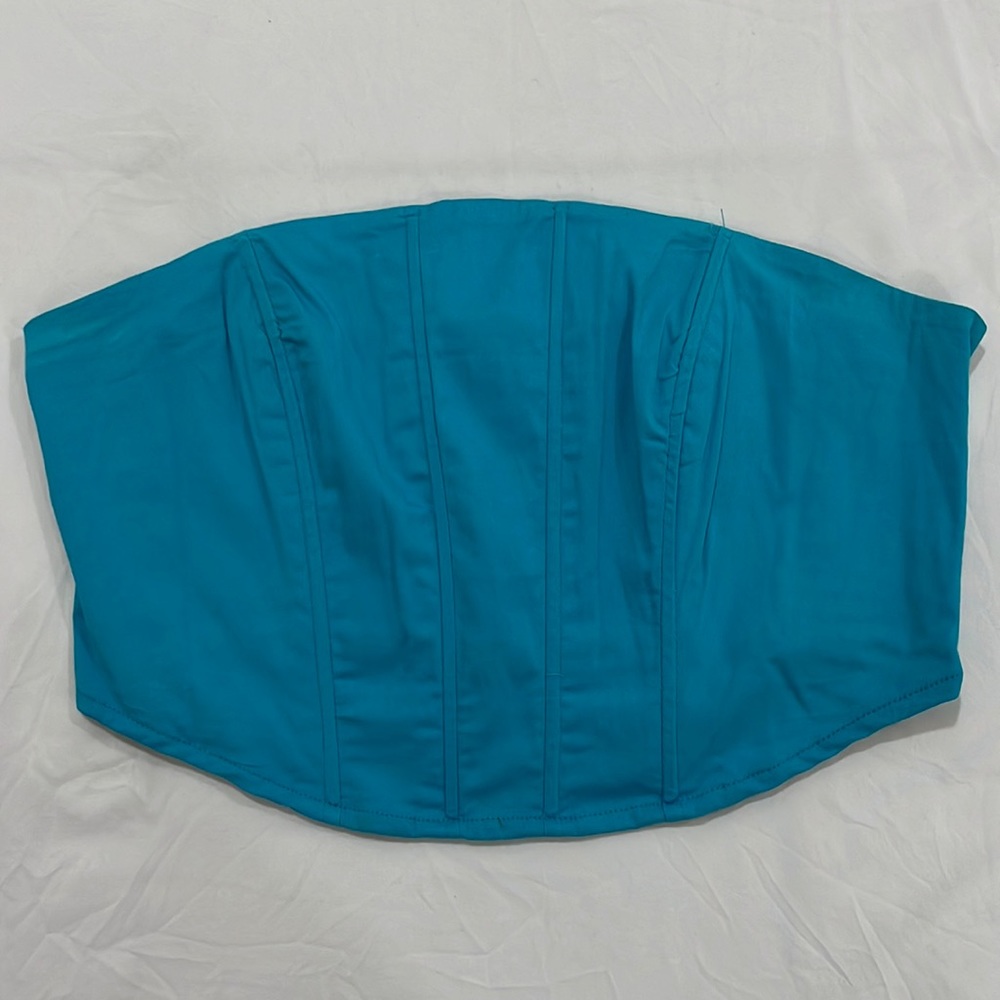 BLUE CORSET TUBE TOP